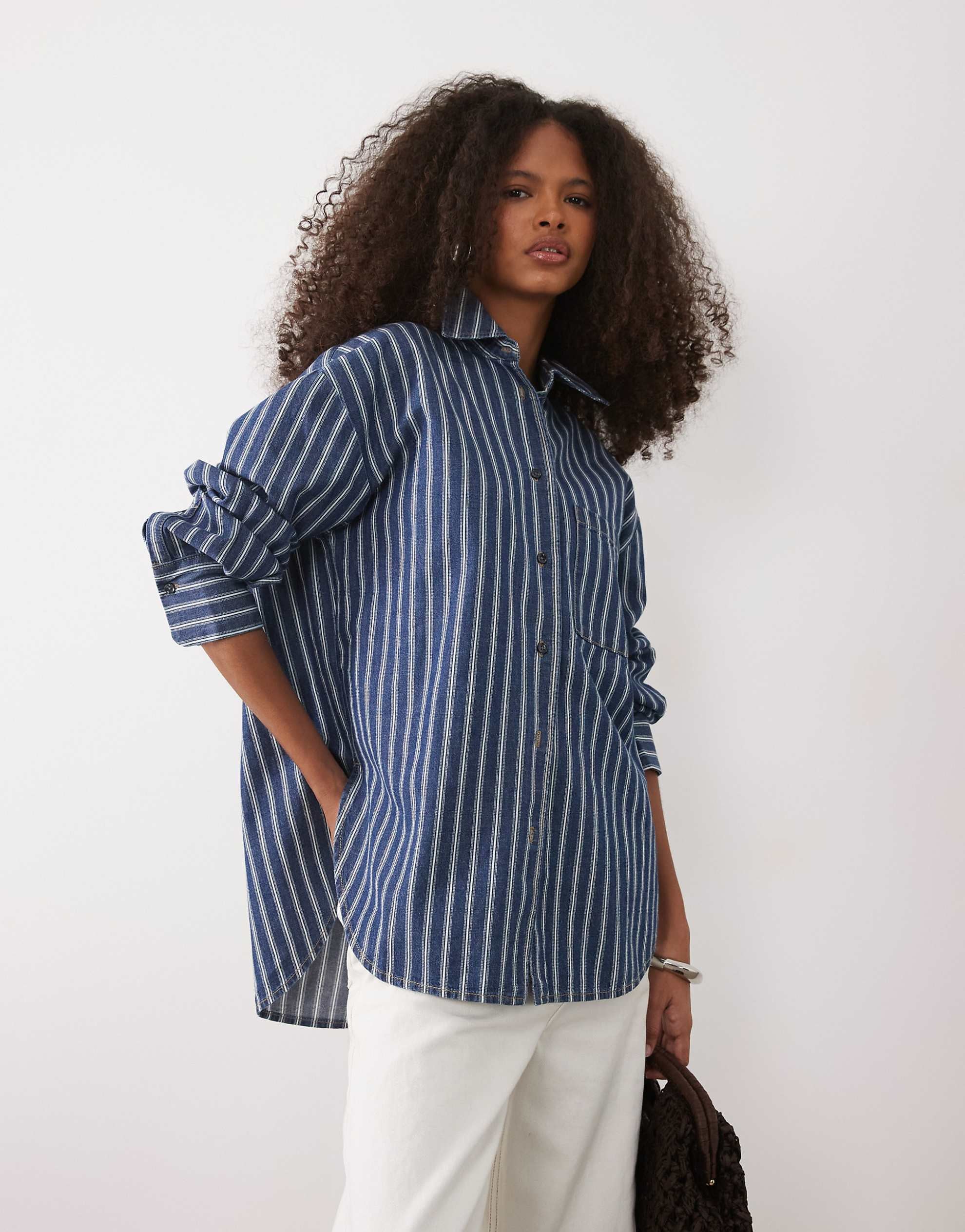 Mango shirt blue stripe