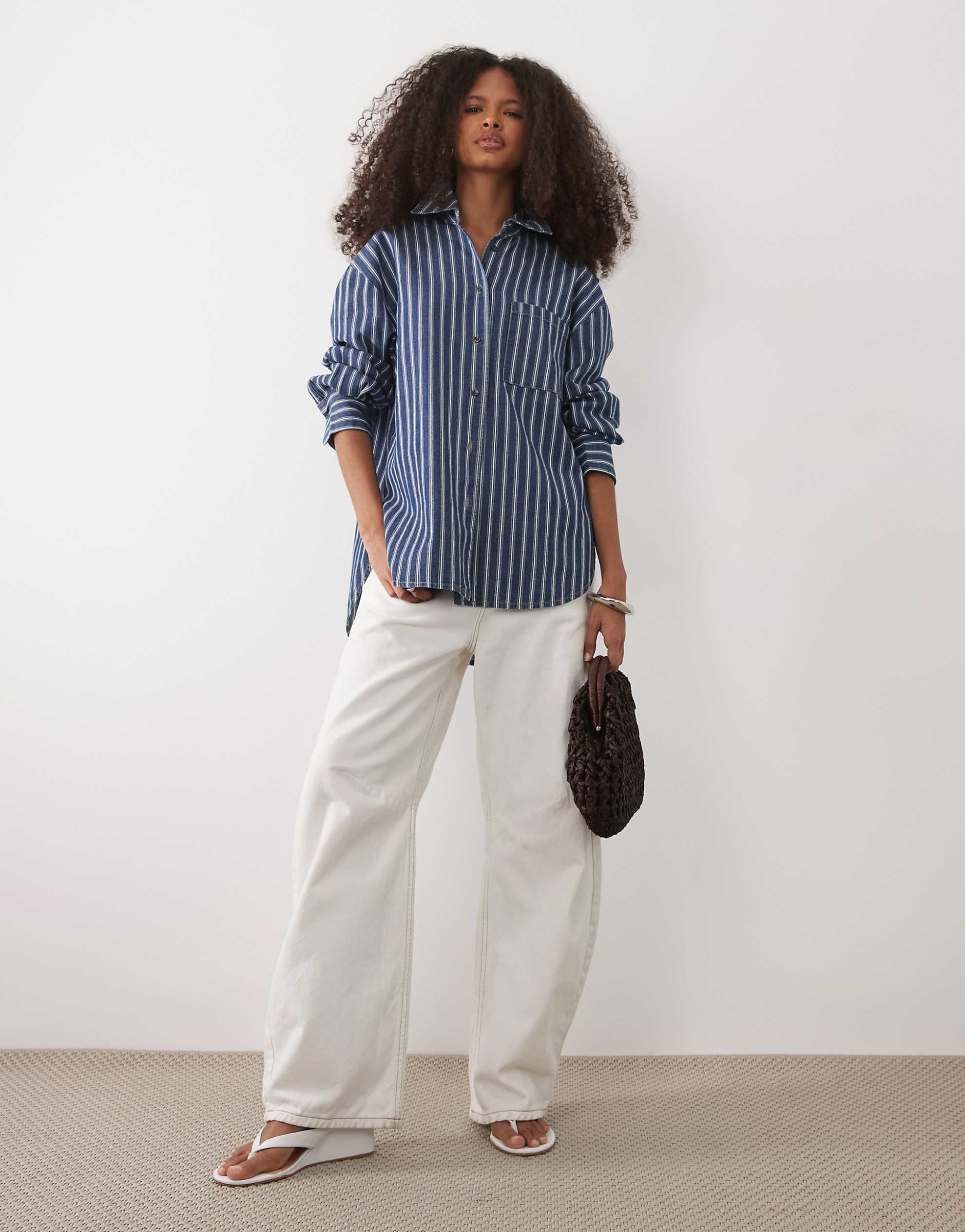 Mango shirt blue stripe