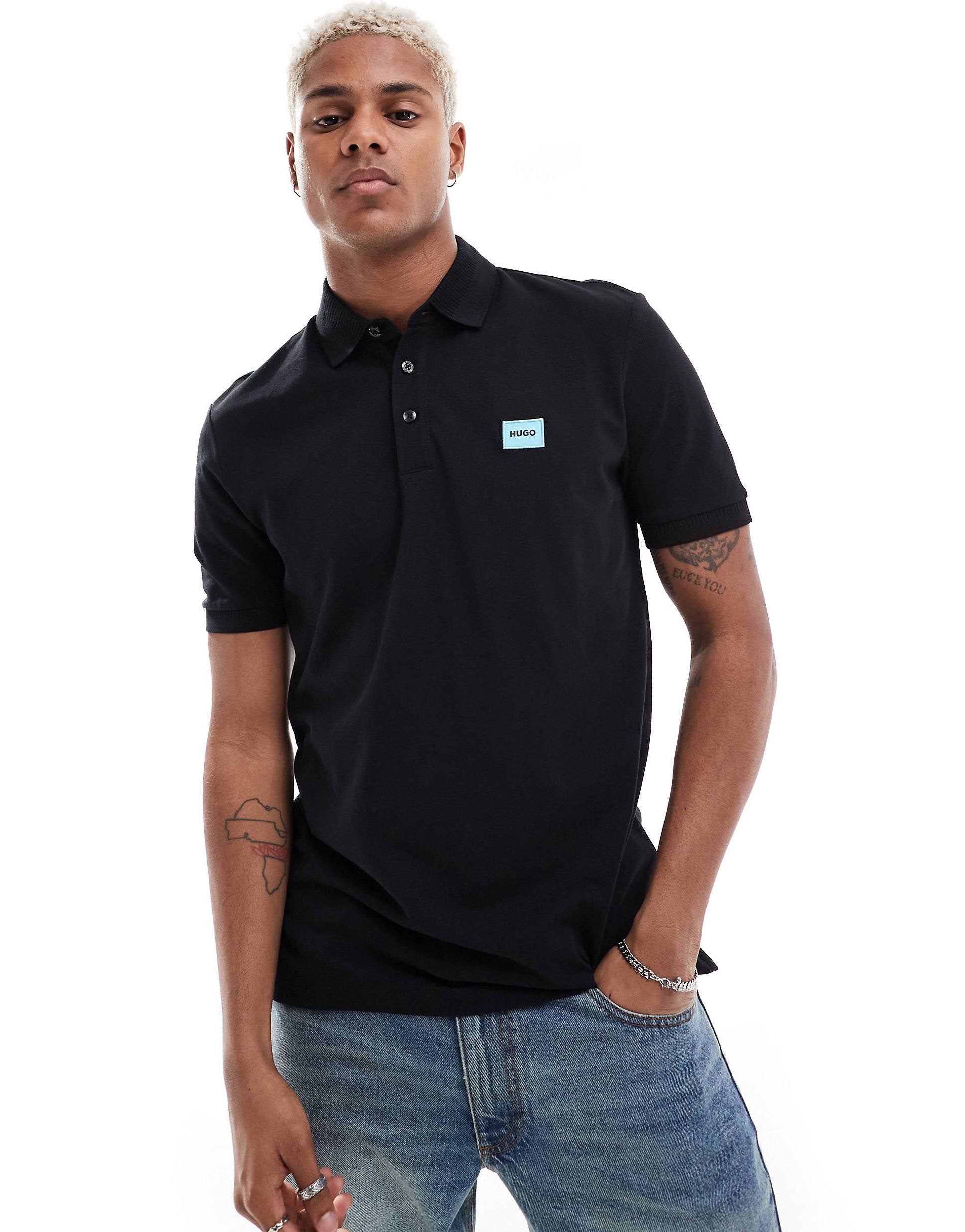 HUGO RED Dereso polo shirt black