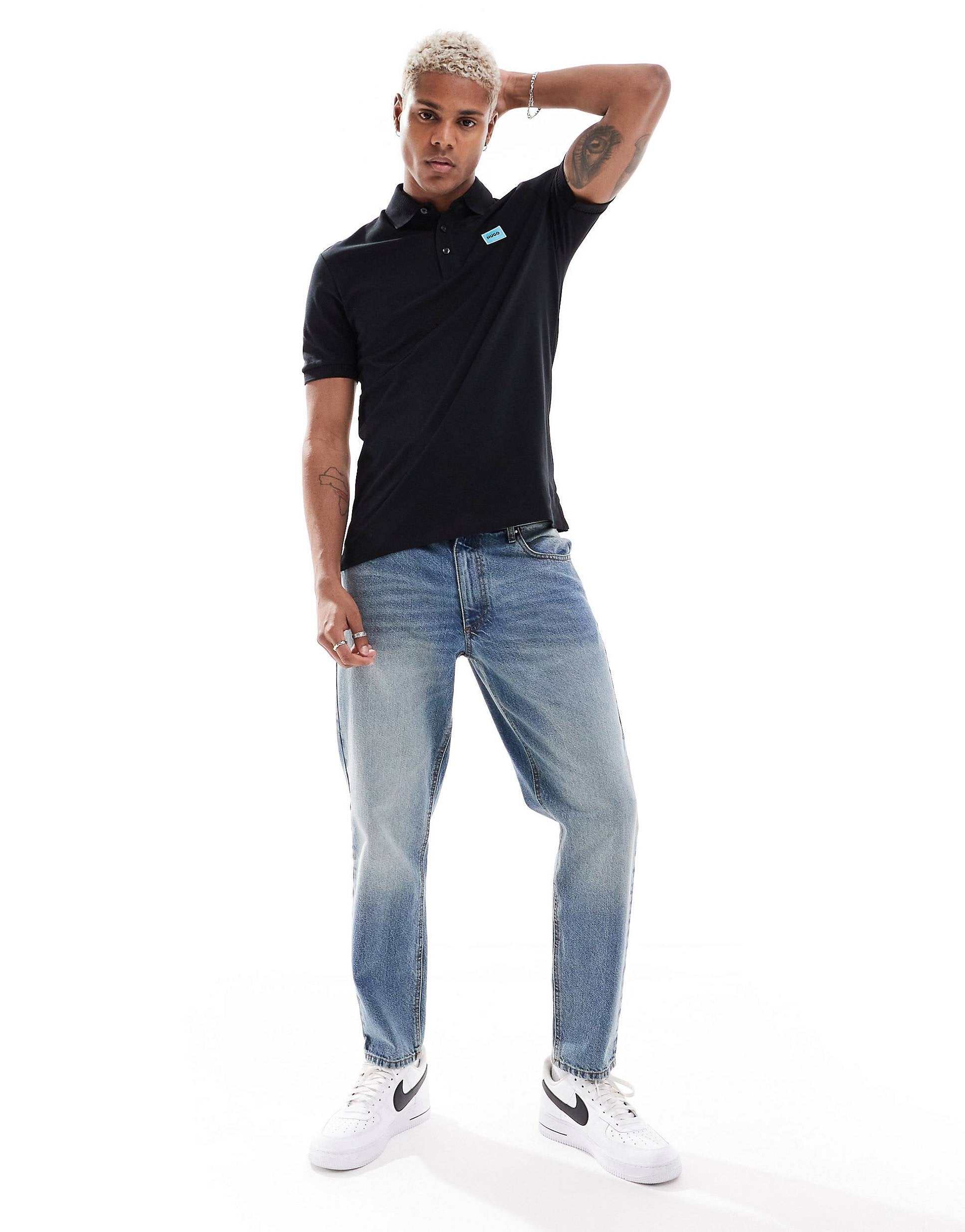 HUGO RED Dereso polo shirt black