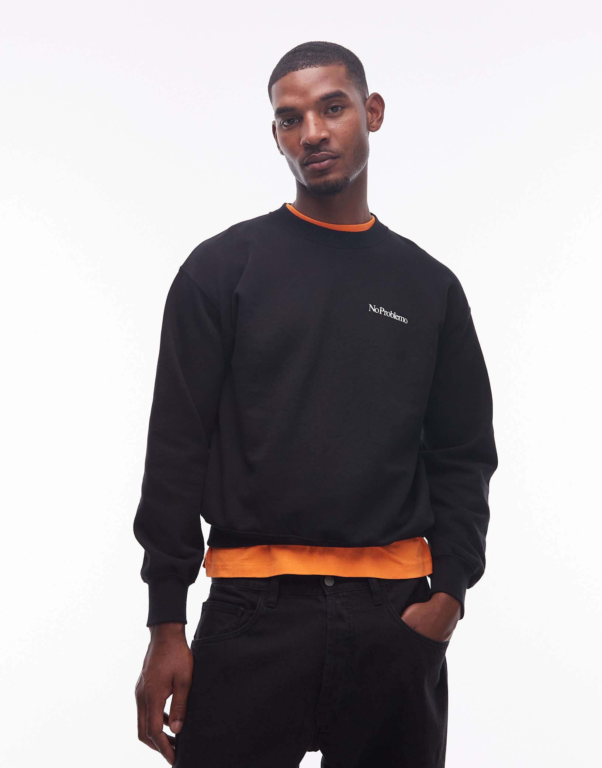 No Problemo mini logo cotton sweatshirt black