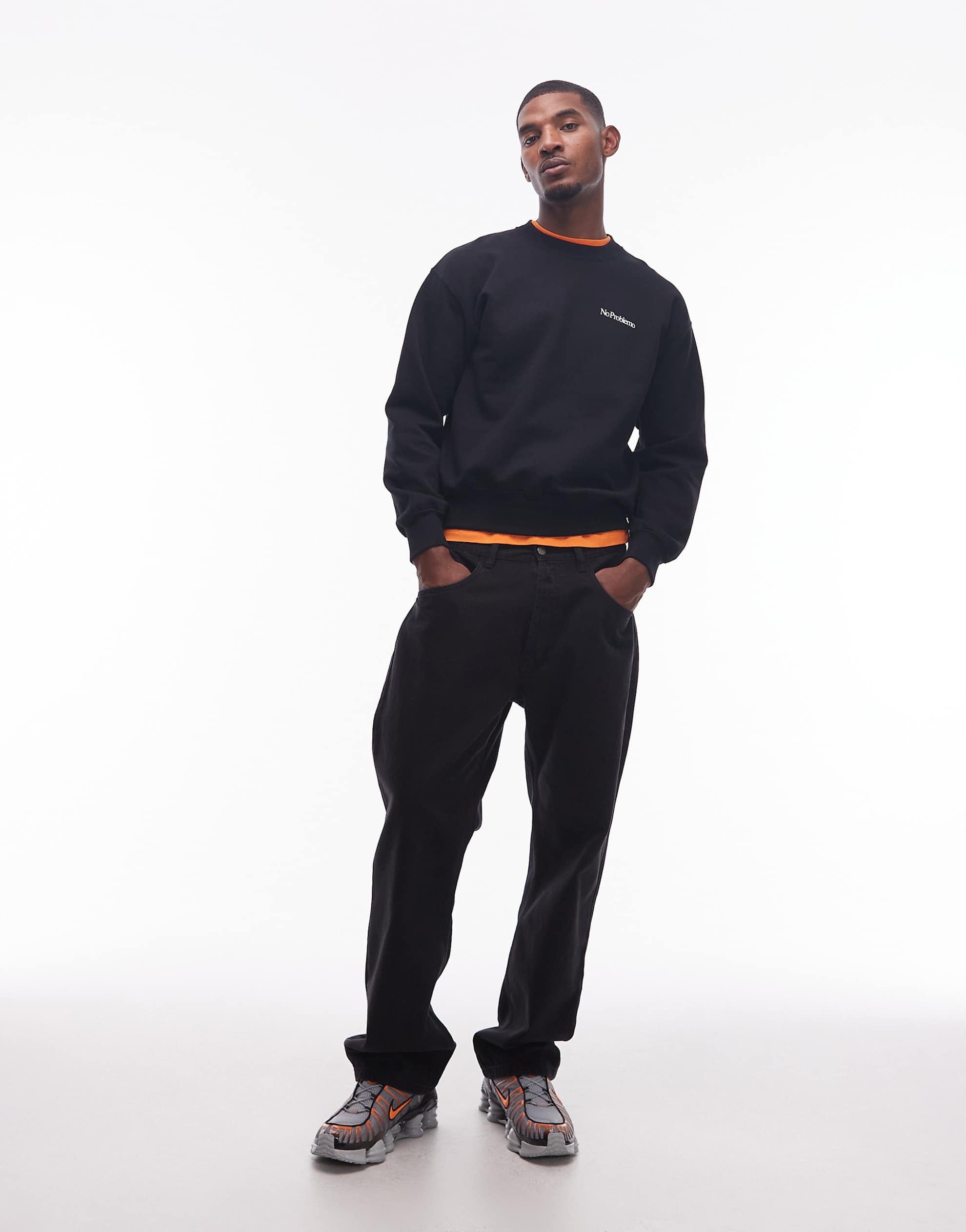 No Problemo mini logo cotton sweatshirt black