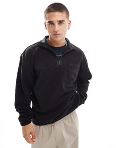 Tommy Jeans 1/4 zip polar fleece black