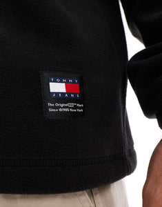 Tommy Jeans 1/4 zip polar fleece black