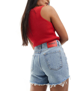 HUGO RED denim shorts light wash