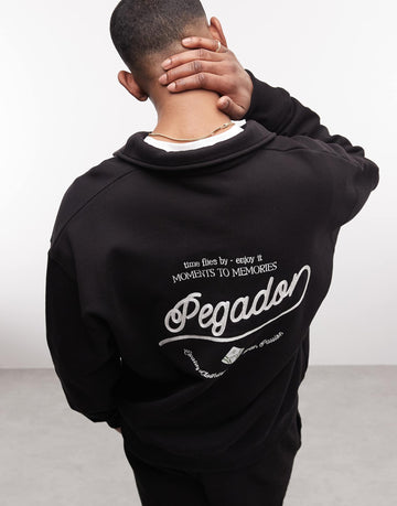 Pegador belmonte polo sweatshirt with back print logo black