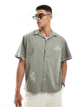 Load image into Gallery viewer, Selected Homme shirt floral olive green