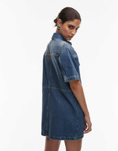 Load image into Gallery viewer, AllSaints rock denim mini dress mid indigo