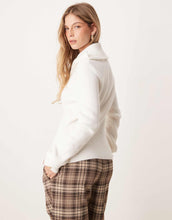 Load image into Gallery viewer, DESIGN knitted zip through collar cardigan cream