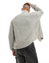 Load image into Gallery viewer, DESIGN oversized fisherman jumper light grey