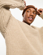 Load image into Gallery viewer, DESIGN wool mix jumper side splits oatmeal