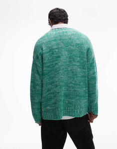 Topman relaxed fit jumper green marl