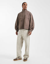 Load image into Gallery viewer, DESIGN oversized track jacket light brown