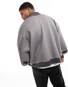 DESIGN oversized bomber jacket scuba grey