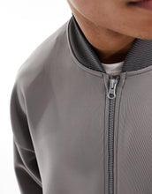 Load image into Gallery viewer, DESIGN oversized bomber jacket scuba grey