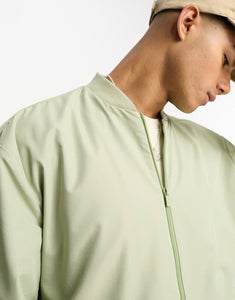 DESIGN oversized bomber jacket sage green