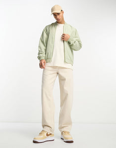 DESIGN oversized bomber jacket sage green