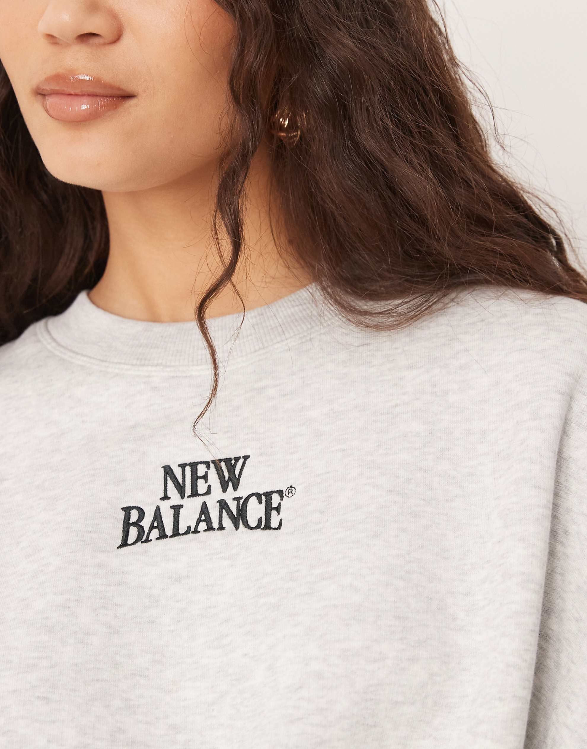 New Balance trackside fleece sweatshirt heather grey