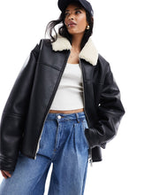 Load image into Gallery viewer, DESIGN bonded borg jacket black