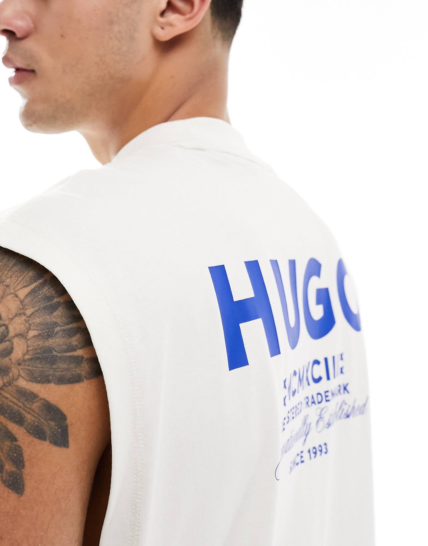 HUGO BLUE oversized tank white
