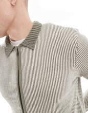 Load image into Gallery viewer, Another Influence textured zip through cardigan khaki