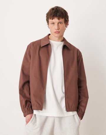 DESIGN herringbone jacket in rust