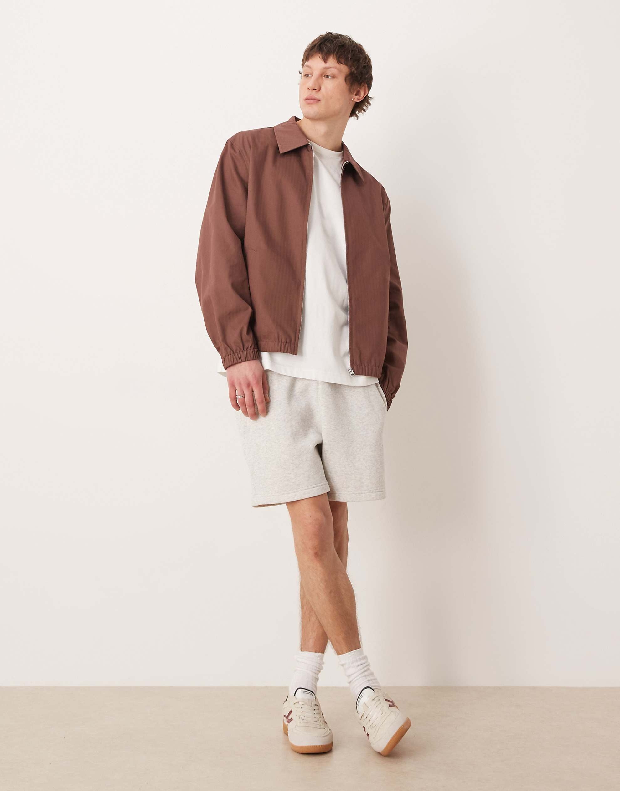 DESIGN herringbone jacket in rust