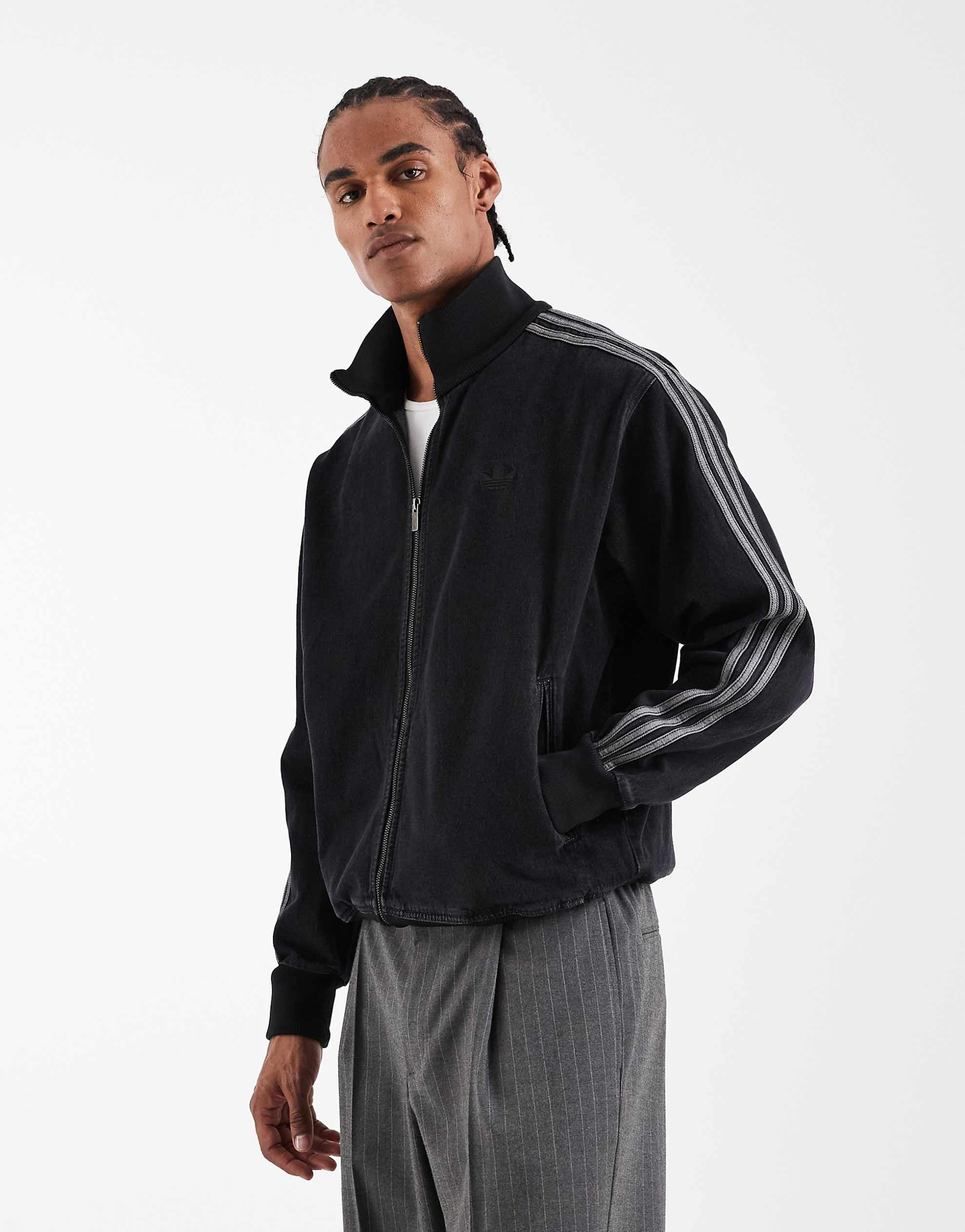 adidas Originals firebird denim track top black