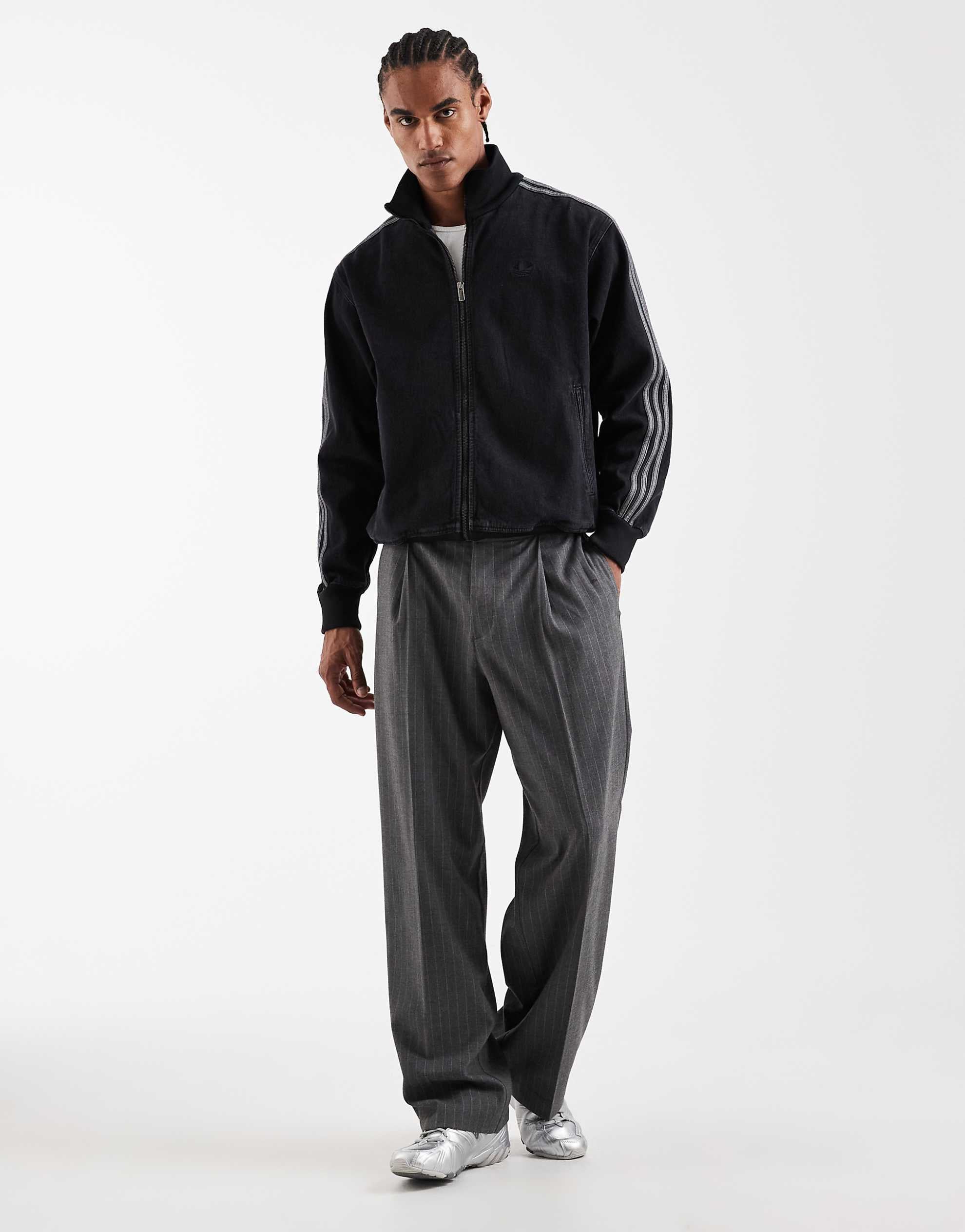 adidas Originals firebird denim track top black