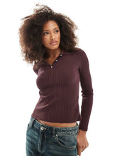 Load image into Gallery viewer, ONLY ribbed polo burgundy