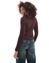 Load image into Gallery viewer, ONLY ribbed polo burgundy