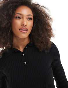 ONLY ribbed polo black