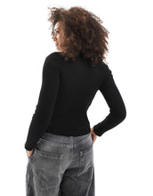 Load image into Gallery viewer, ONLY ribbed polo black