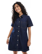 Load image into Gallery viewer, JJXX boxy denim mini dress dark blue