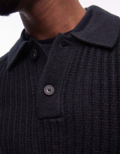 Load image into Gallery viewer, Mango knitted polo shirt black