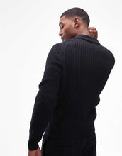 Load image into Gallery viewer, Mango knitted polo shirt black
