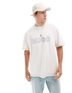 HUGO Blue nitlogo oversized t-shirt white