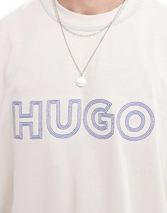 HUGO Blue nitlogo oversized t-shirt white