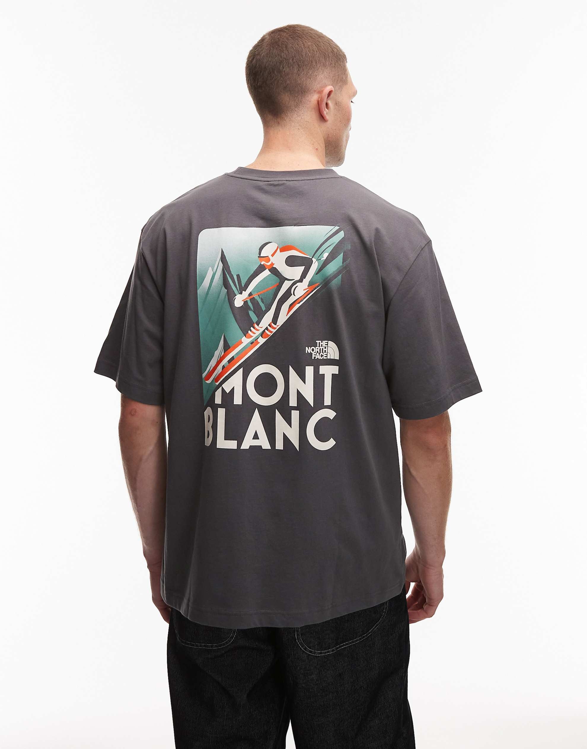 The North Face Straight Lining backprint oversized t-shirt grey