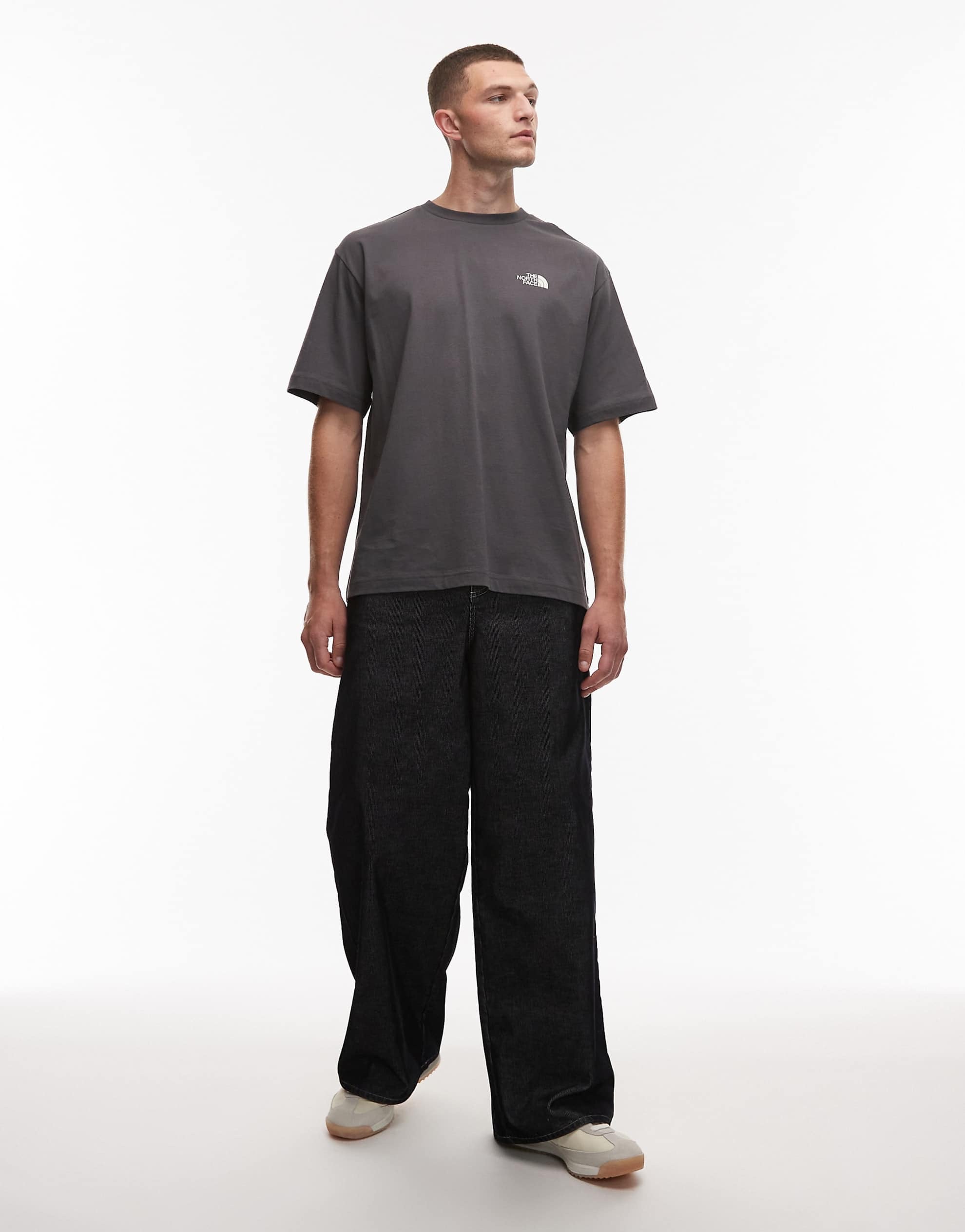 The North Face Straight Lining backprint oversized t-shirt grey