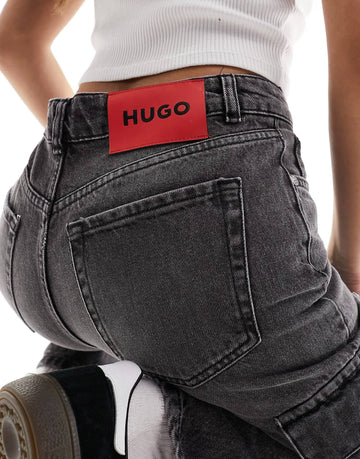 HUGO Galese cargo washed jeans grey