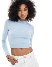 Load image into Gallery viewer, Hugo Blue long sleeve cropped top blue