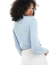 Load image into Gallery viewer, Hugo Blue long sleeve cropped top blue