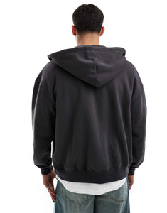 Hollister baggy fit longline hoodie washed black