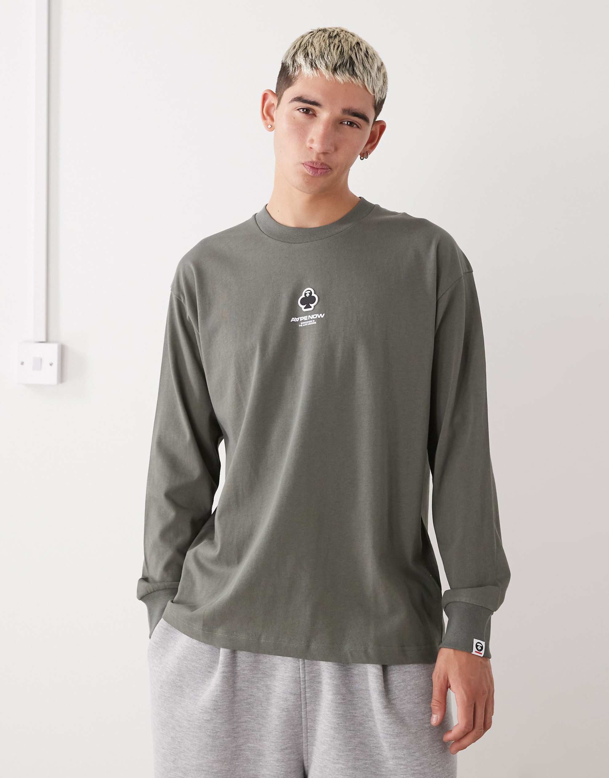 Aape by A Bathing Ape boxy long sleeve t-shirt green