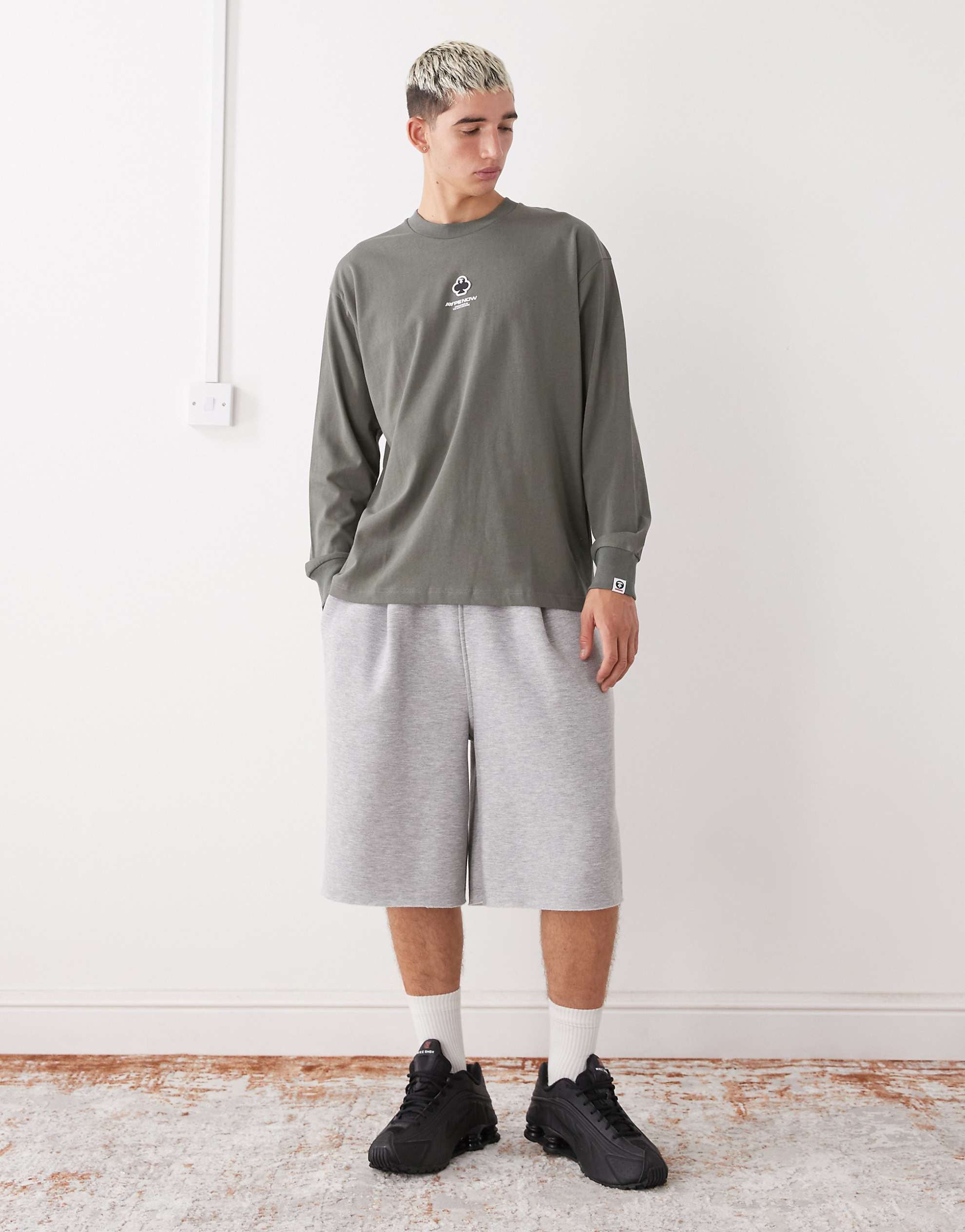 Aape by A Bathing Ape boxy long sleeve t-shirt green