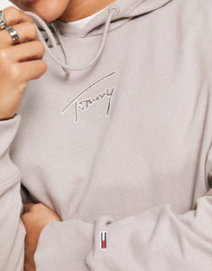 Tommy Jeans cotton signature hoodie stone