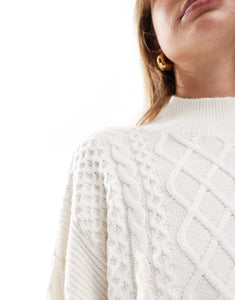 Miss Selfridge cable knit jumper co-ord cream