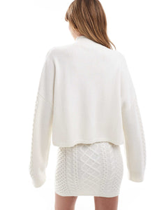 Miss Selfridge cable knit jumper co-ord cream