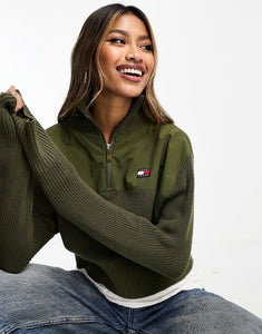 Tommy Jeans rib sweater olive